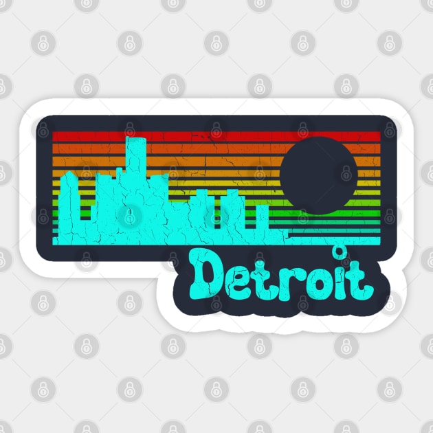 Retro 1980's Detroit (distressed look) Sticker by robotface